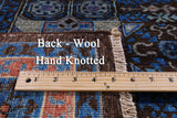 Brown Geometric Persian Mamluk Hand Knotted Wool Rug - 6' 8" X 9' 9" - Golden Nile
