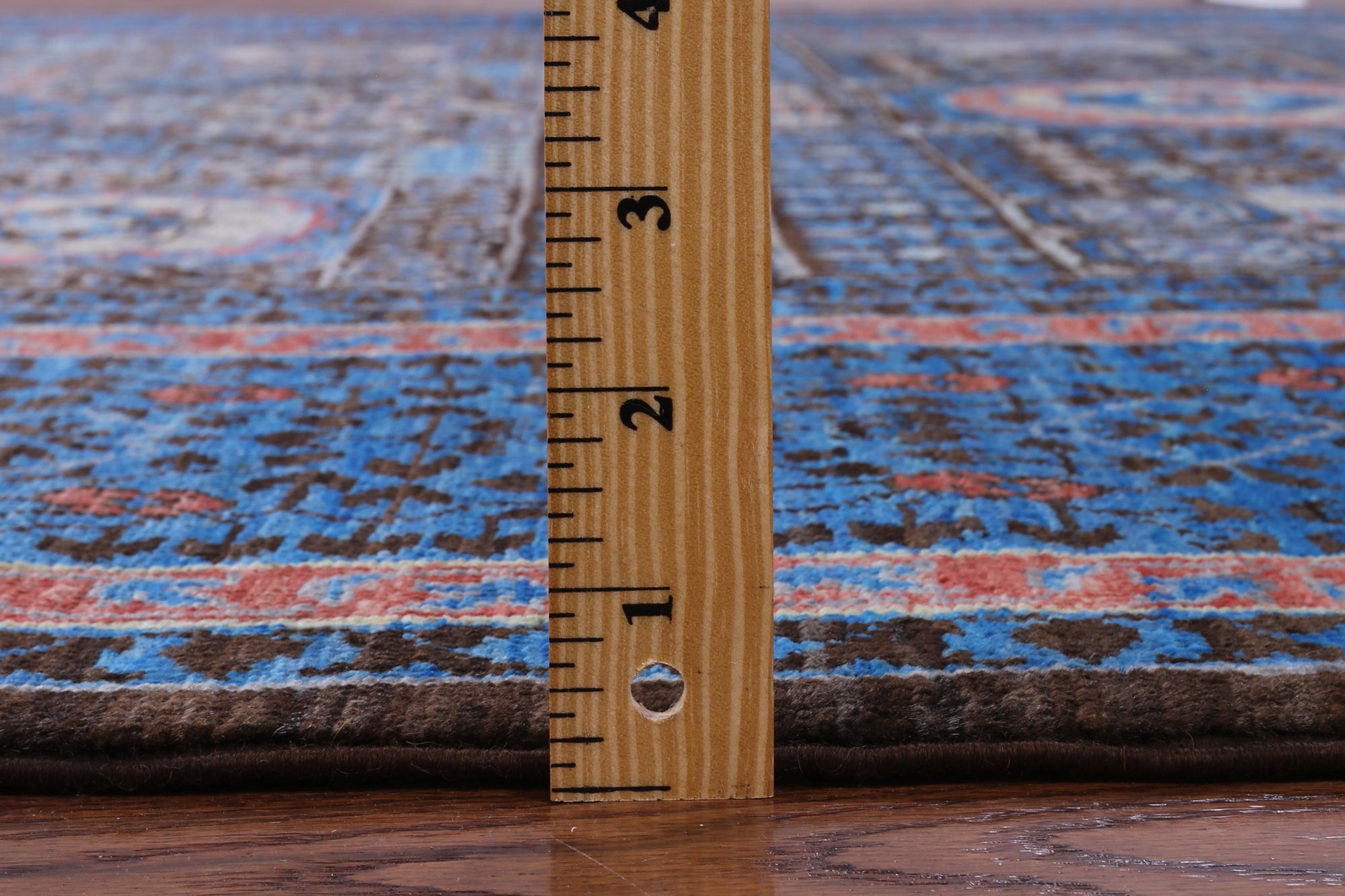 Brown Geometric Persian Mamluk Hand Knotted Wool Rug - 6' 8" X 9' 9" - Golden Nile