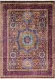 Brown Geometric Persian Mamluk Handmade Wool Rug - 5' 1" X 6' 10" - Golden Nile
