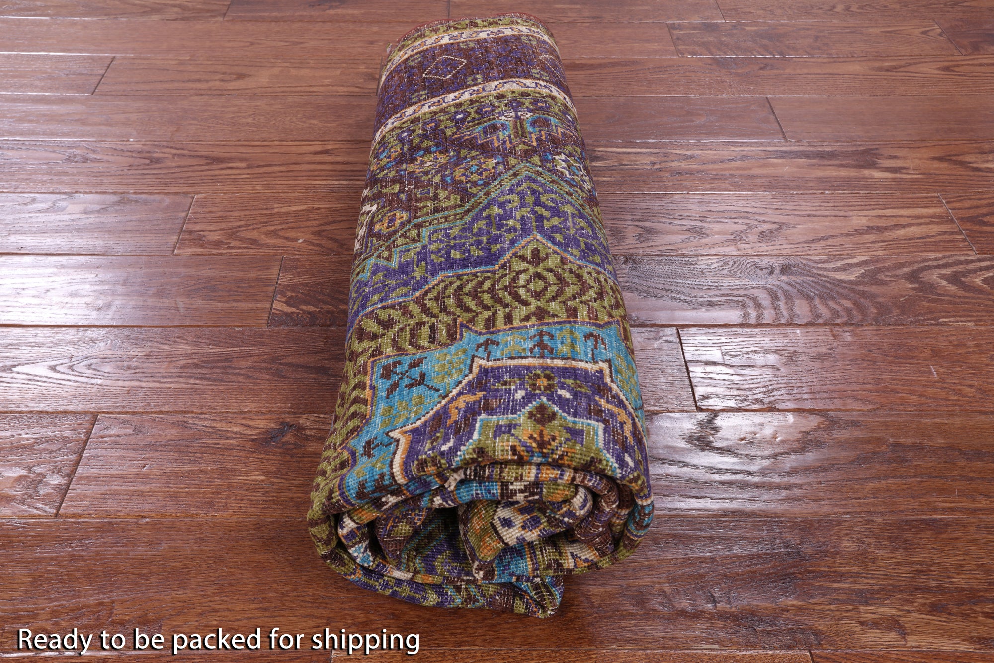 Brown Geometric Persian Mamluk Handmade Wool Rug - 5' 1" X 6' 10" - Golden Nile