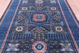 Brown Geometric Persian Mamluk Hand Knotted Wool Rug - 6' 10" X 9' 10" - Golden Nile