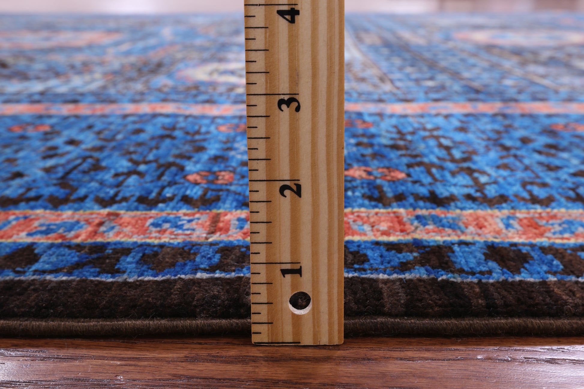 Brown Geometric Persian Mamluk Hand Knotted Wool Rug - 6' 10" X 9' 10" - Golden Nile