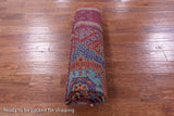 Red Geometric Persian Mamluk Handmade Wool Rug - 6' 9" X 9' 9" - Golden Nile