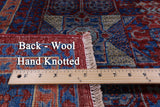 Red Geometric Persian Mamluk Hand Knotted Wool Rug - 6' 9" X 9' 8" - Golden Nile