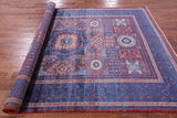 Red Geometric Persian Mamluk Hand Knotted Wool Rug - 6' 9" X 9' 8" - Golden Nile