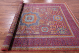 Red Geometric Persian Mamluk Hand Knotted Wool Rug - 6' 9" X 9' 9" - Golden Nile