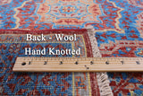 Red Geometric Persian Mamluk Hand Knotted Wool Rug - 3' 6" X 4' 9" - Golden Nile