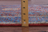 Red Geometric Persian Mamluk Hand Knotted Wool Rug - 3' 6" X 4' 9" - Golden Nile
