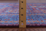 Purple Geometric Persian Mamluk Hand Knotted Wool Rug - 5' 8" X 8' 1" - Golden Nile