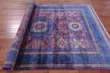 Purple Geometric Persian Mamluk Handmade Wool Rug - 5' 6" X 8' 2" - Golden Nile