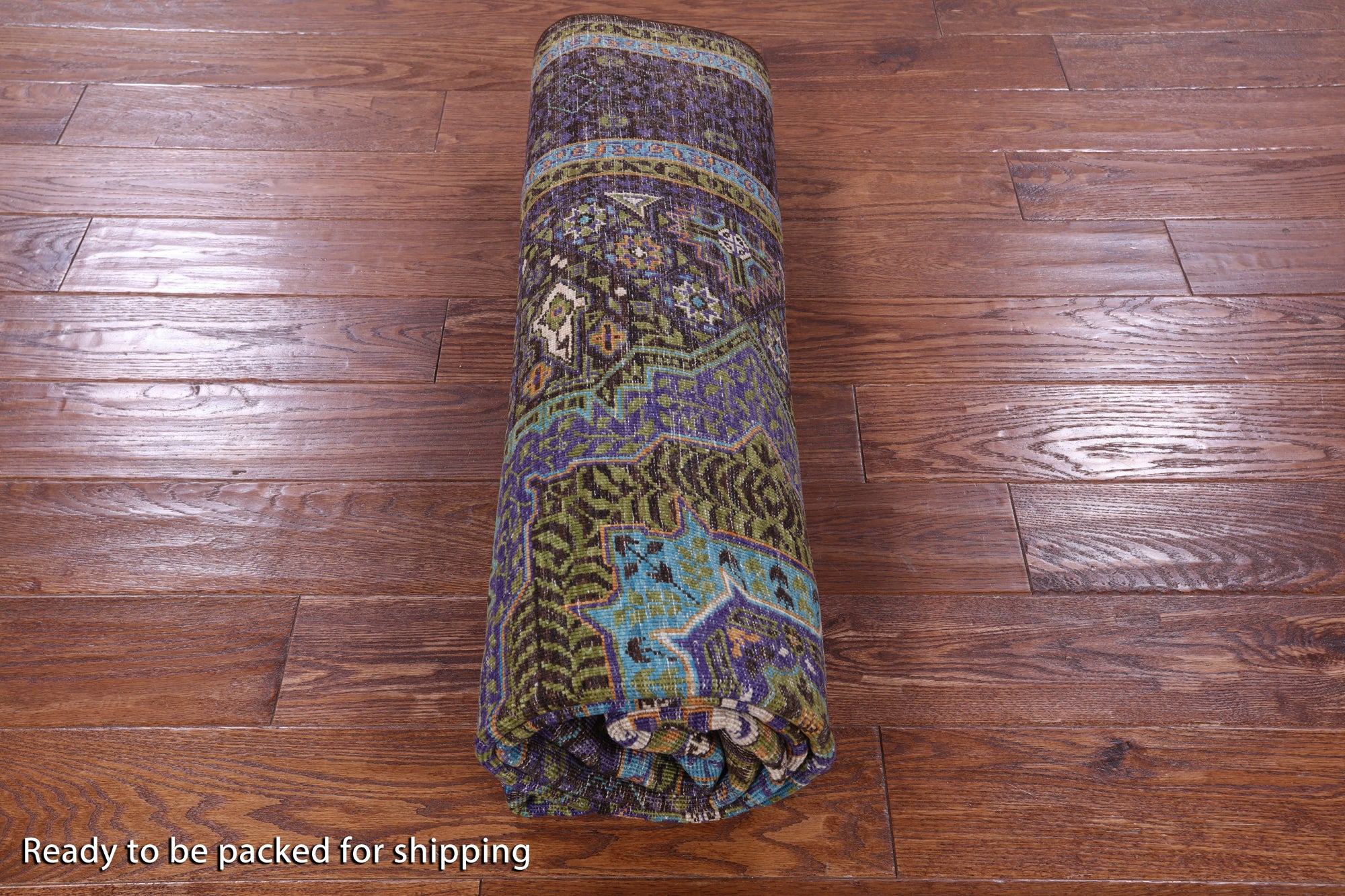 Brown Geometric Persian Mamluk Hand Knotted Wool Rug - 5' 9" X 7' 8" - Golden Nile