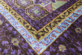 Brown Geometric Persian Mamluk Hand Knotted Wool Rug - 5' 9" X 7' 8" - Golden Nile