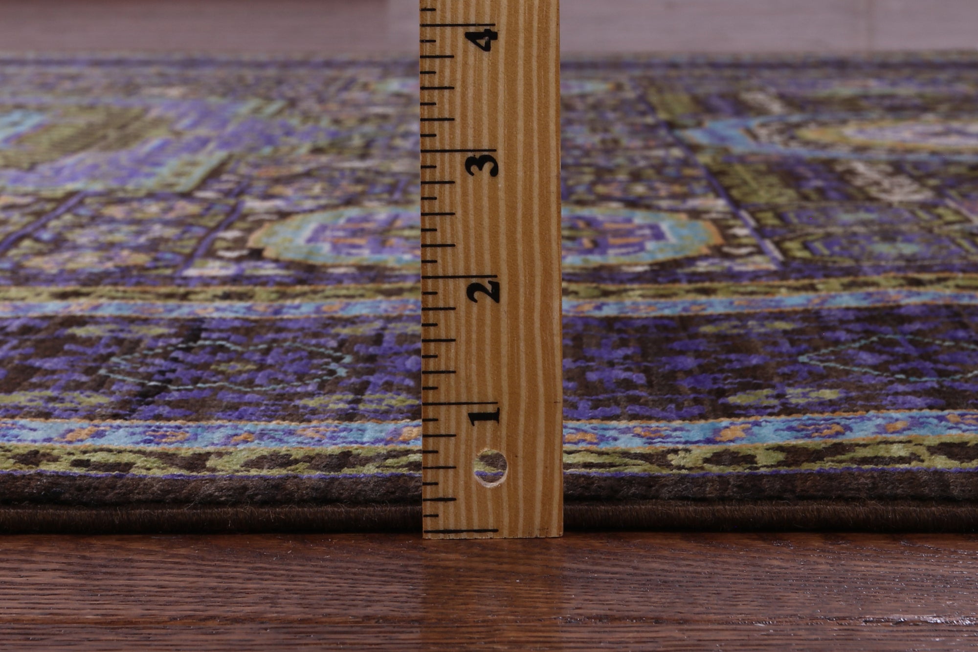 Brown Geometric Persian Mamluk Hand Knotted Wool Rug - 5' 9" X 7' 8" - Golden Nile
