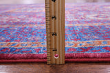Red Geometric Persian Mamluk Hand Knotted Wool Rug - 5' 4" X 8' 4" - Golden Nile