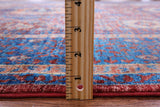 Red Geometric Persian Mamluk Hand Knotted Wool Rug - 5' 9" X 7' 10" - Golden Nile