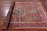 Red Geometric Persian Mamluk Handmade Wool Rug - 5' 7" X 7' 10" - Golden Nile