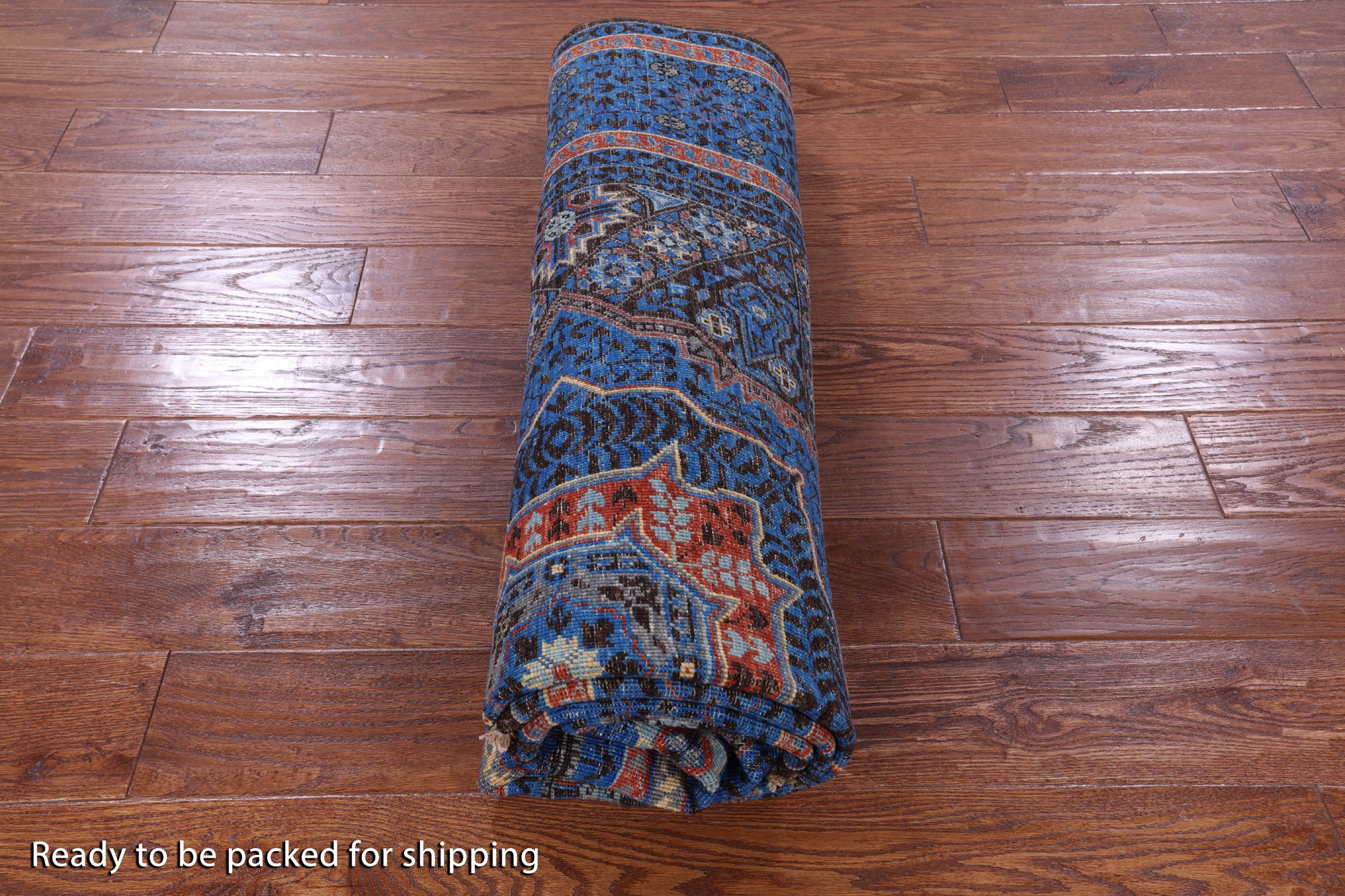 Brown Geometric Persian Mamluk Hand Knotted Wool Rug - 5' 8" X 7' 9" - Golden Nile