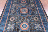 Brown Geometric Persian Mamluk Hand Knotted Wool Rug - 5' 8" X 7' 9" - Golden Nile