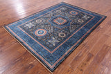 Brown Geometric Persian Mamluk Hand Knotted Wool Rug - 5' 8" X 7' 9" - Golden Nile