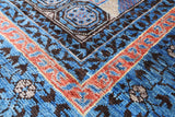 Brown Geometric Persian Mamluk Hand Knotted Wool Rug - 5' 8" X 7' 9" - Golden Nile