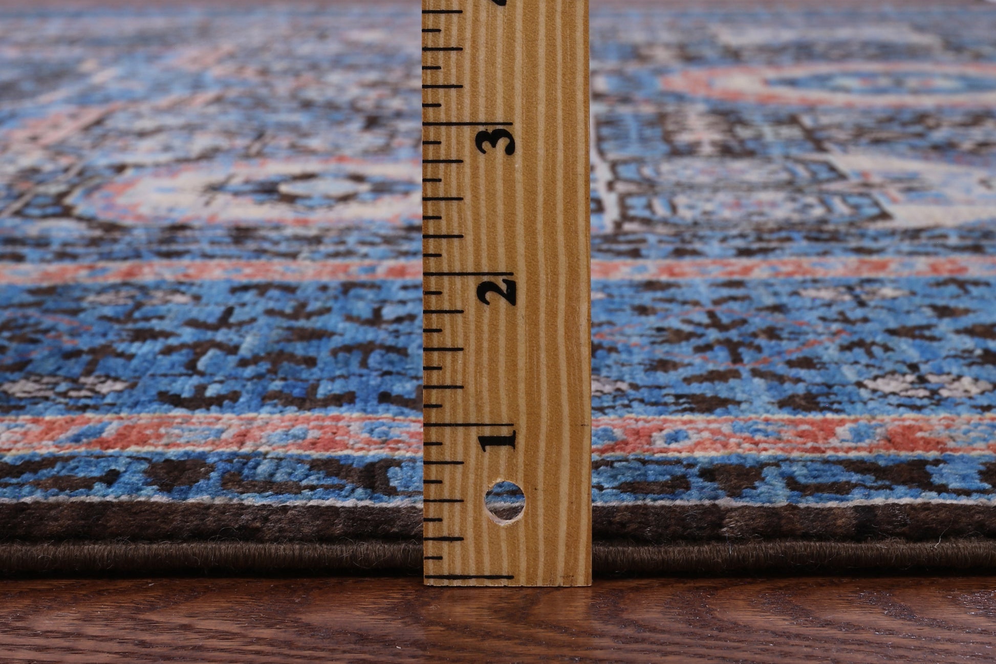 Brown Geometric Persian Mamluk Hand Knotted Wool Rug - 5' 8" X 7' 9" - Golden Nile