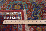 Red Geometric Persian Mamluk Hand Knotted Wool Runner Rug - 2' 8" X 8' 8" - Golden Nile