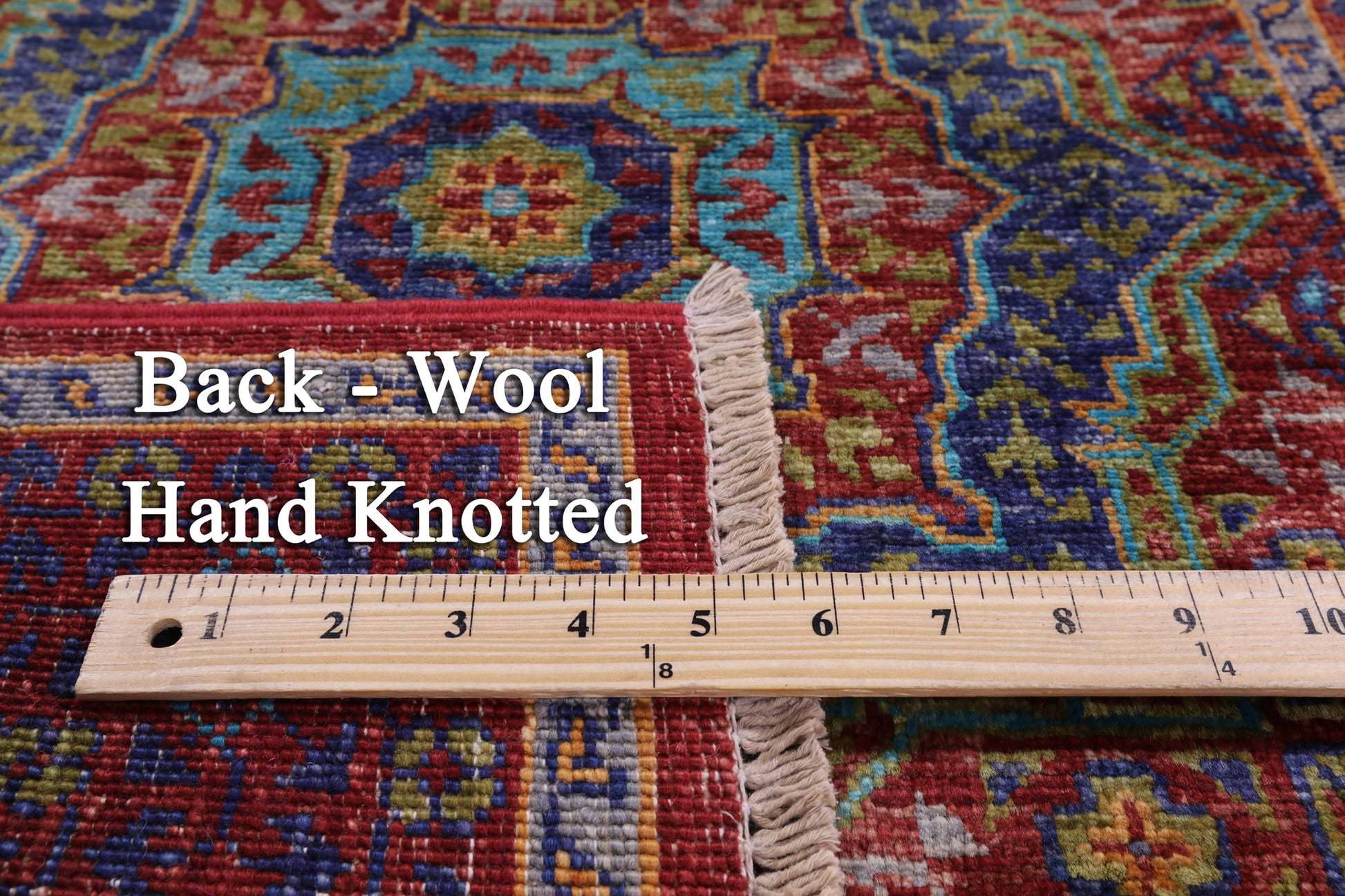 Red Geometric Persian Mamluk Hand Knotted Wool Runner Rug - 2' 8" X 8' 8" - Golden Nile