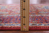 Red Geometric Persian Mamluk Hand Knotted Wool Runner Rug - 2' 8" X 8' 8" - Golden Nile