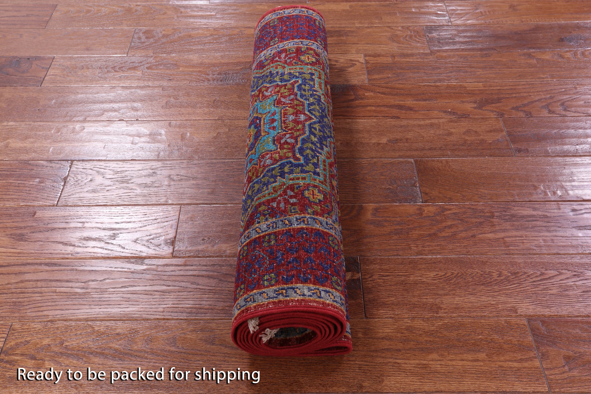 Red Geometric Persian Mamluk Hand Knotted Wool Runner Rug - 2' 8" X 8' 8" - Golden Nile
