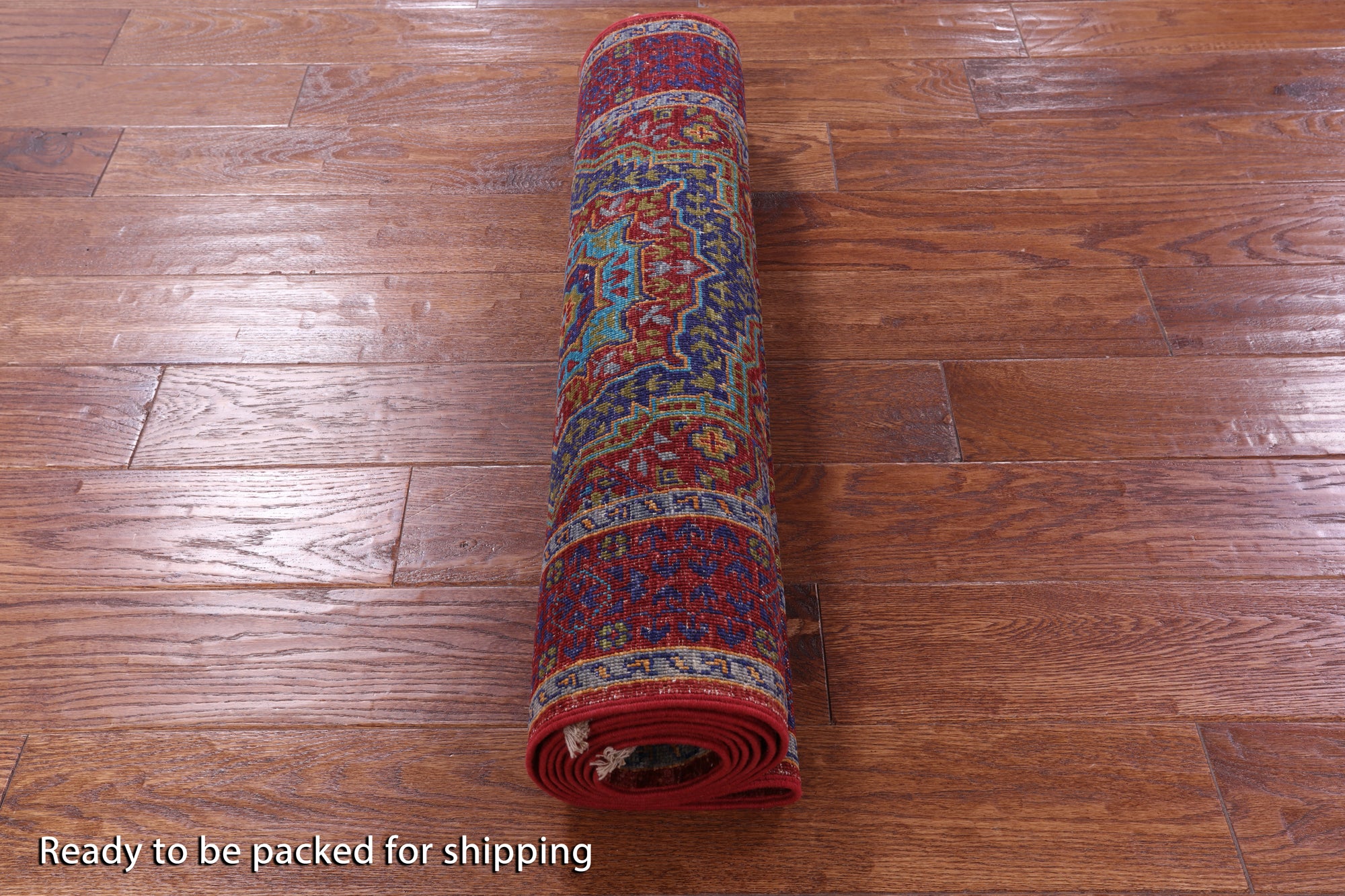 Red Geometric Persian Mamluk Hand Knotted Wool Runner Rug - 2' 8" X 8' 8" - Golden Nile