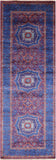 Purple Geometric Persian Mamluk Handmade Wool Runner Rug - 2' 9" X 8' 1" - Golden Nile