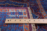 Purple Geometric Persian Mamluk Handmade Wool Runner Rug - 2' 9" X 8' 1" - Golden Nile