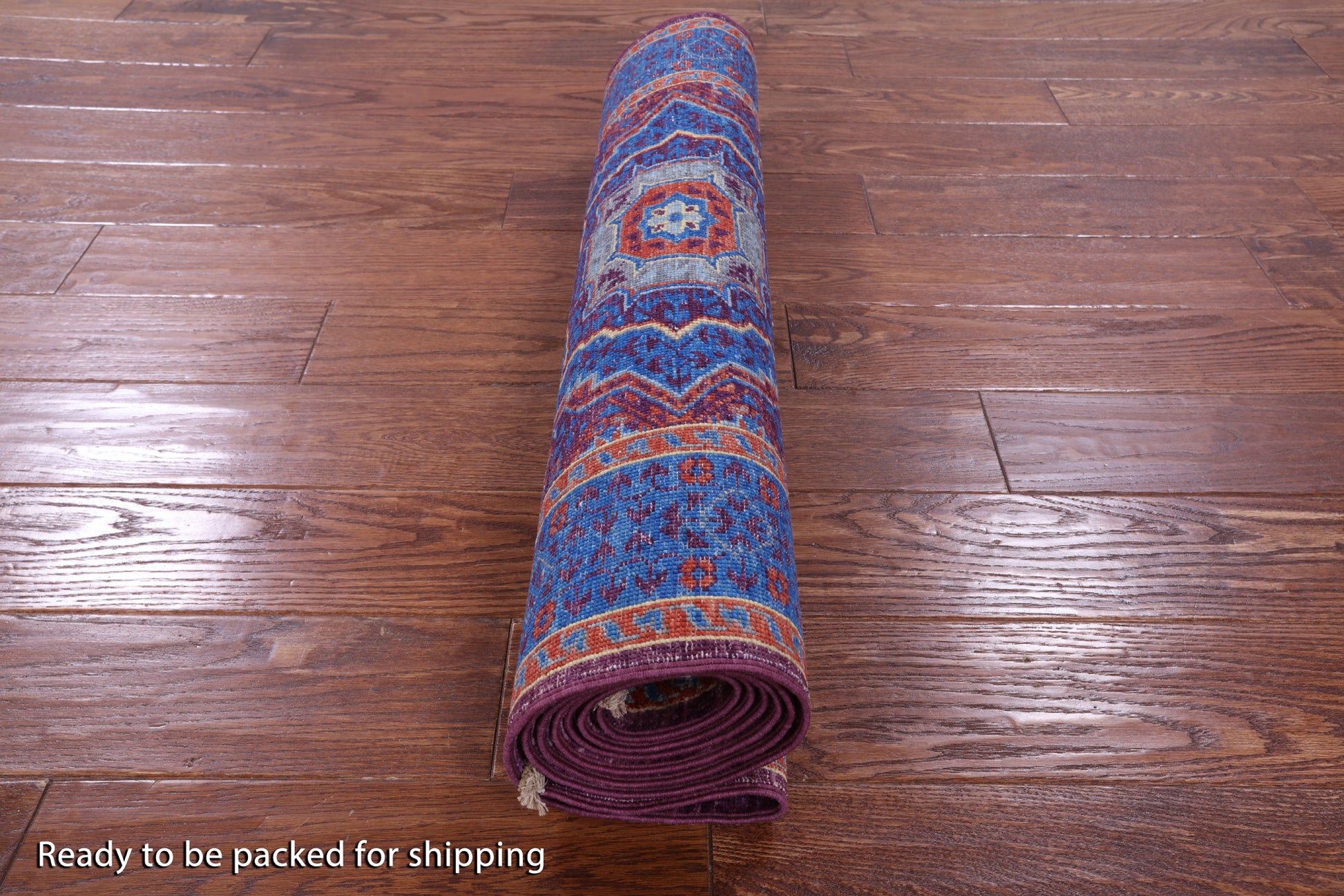 Purple Geometric Persian Mamluk Handmade Wool Runner Rug - 2' 9" X 8' 1" - Golden Nile