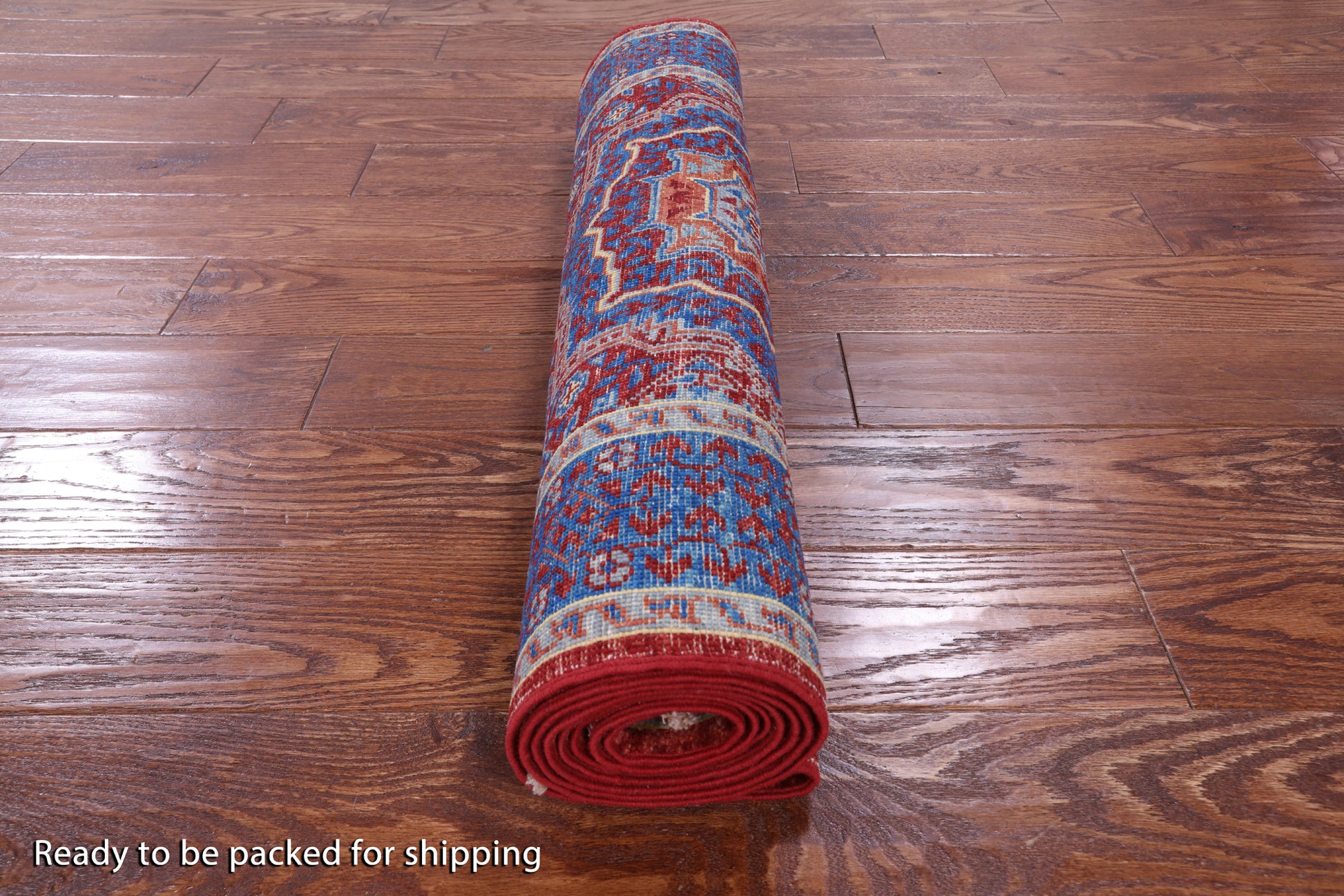 Red Geometric Persian Mamluk Hand Knotted Wool Runner Rug - 2' 8" X 8' 7" - Golden Nile