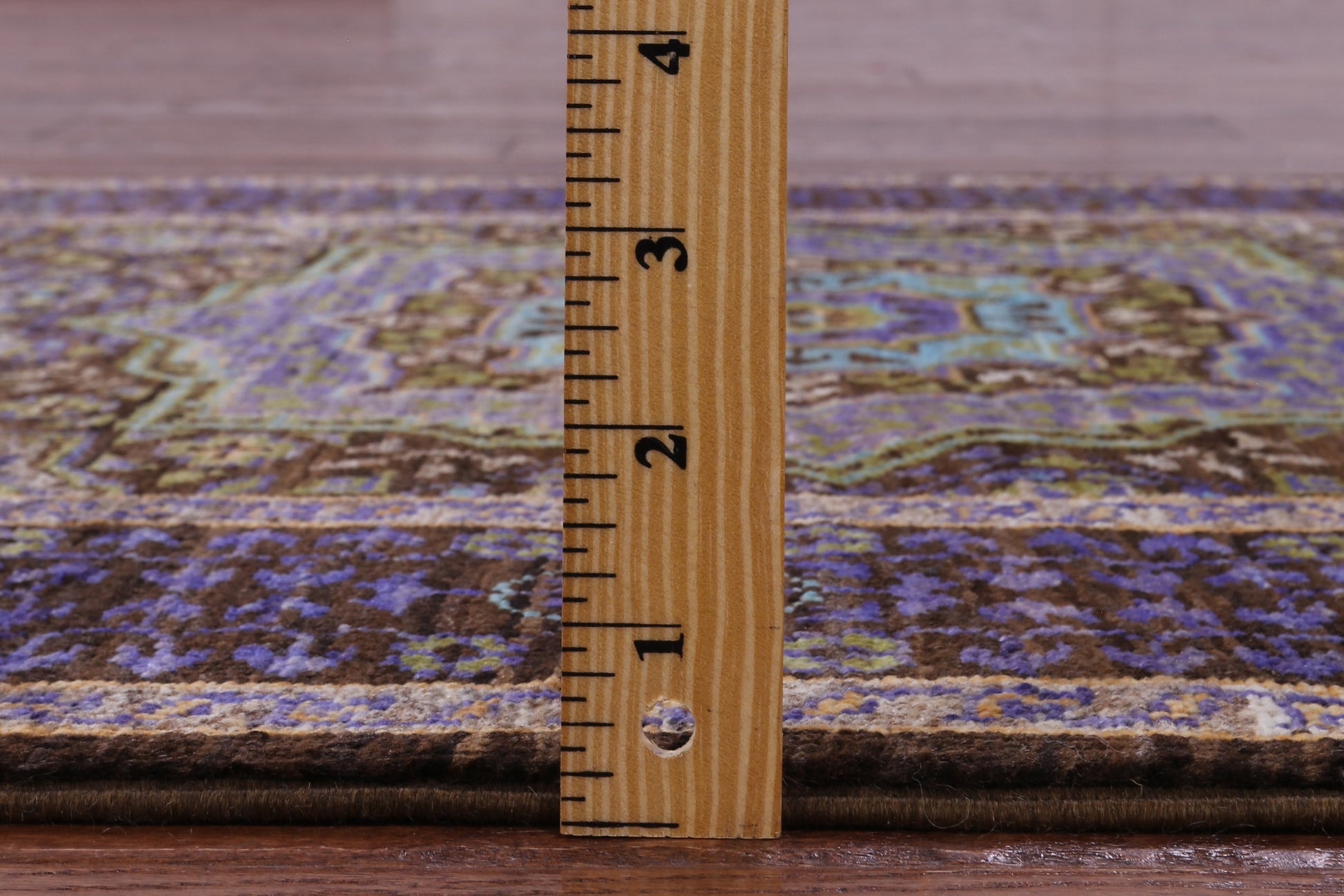Brown Geometric Persian Mamluk Hand Knotted Wool Runner Rug - 2' 8" X 7' 9" - Golden Nile