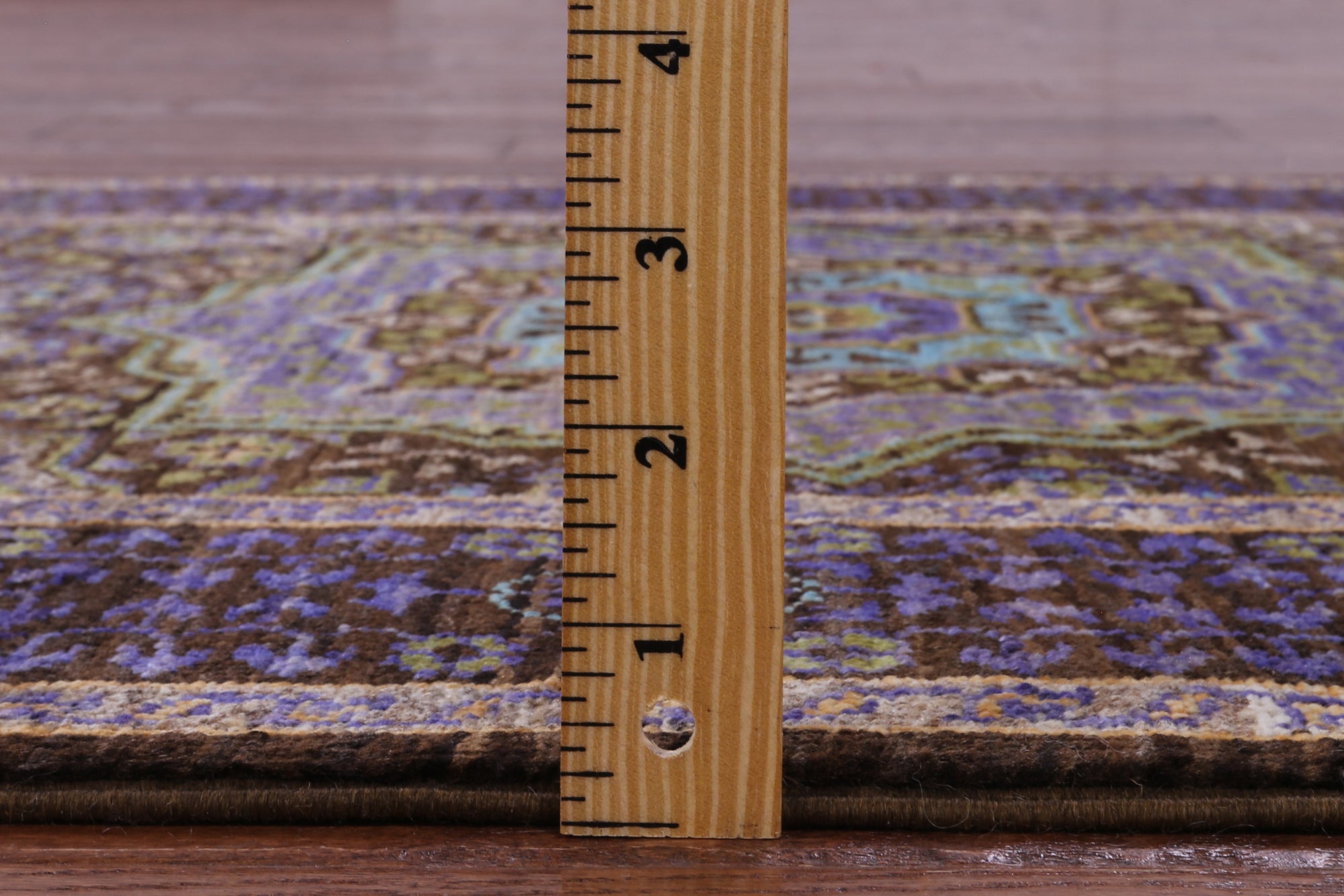 Brown Geometric Persian Mamluk Hand Knotted Wool Runner Rug - 2' 8" X 7' 9" - Golden Nile