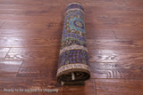 Brown Geometric Persian Mamluk Hand Knotted Wool Runner Rug - 2' 8" X 7' 9" - Golden Nile