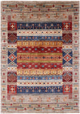 Tribal Persian Gabbeh Hand Knotted Wool Rug - 5' 0" X 6' 9" - Golden Nile