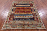 Tribal Persian Gabbeh Hand Knotted Wool Rug - 5' 0" X 6' 9" - Golden Nile