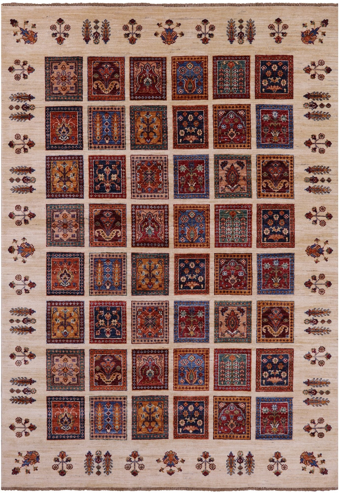 Ivory Garden Design Persian Handmade Wool Rug - 5' 7" X 7' 10" - Golden Nile