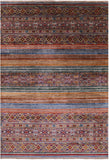Khorjin Persian Gabbeh Hand Knotted Wool Rug - 6' 7" X 9' 8" - Golden Nile