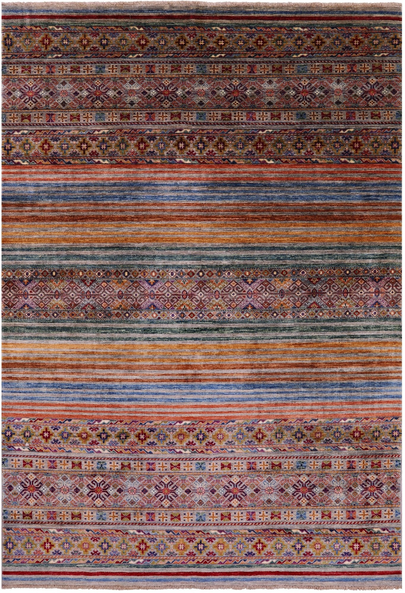 Khorjin Persian Gabbeh Hand Knotted Wool Rug - 6' 7" X 9' 8" - Golden Nile