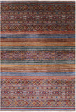 Khorjin Persian Gabbeh Hand Knotted Wool Rug - 6' 7" X 9' 8" - Golden Nile