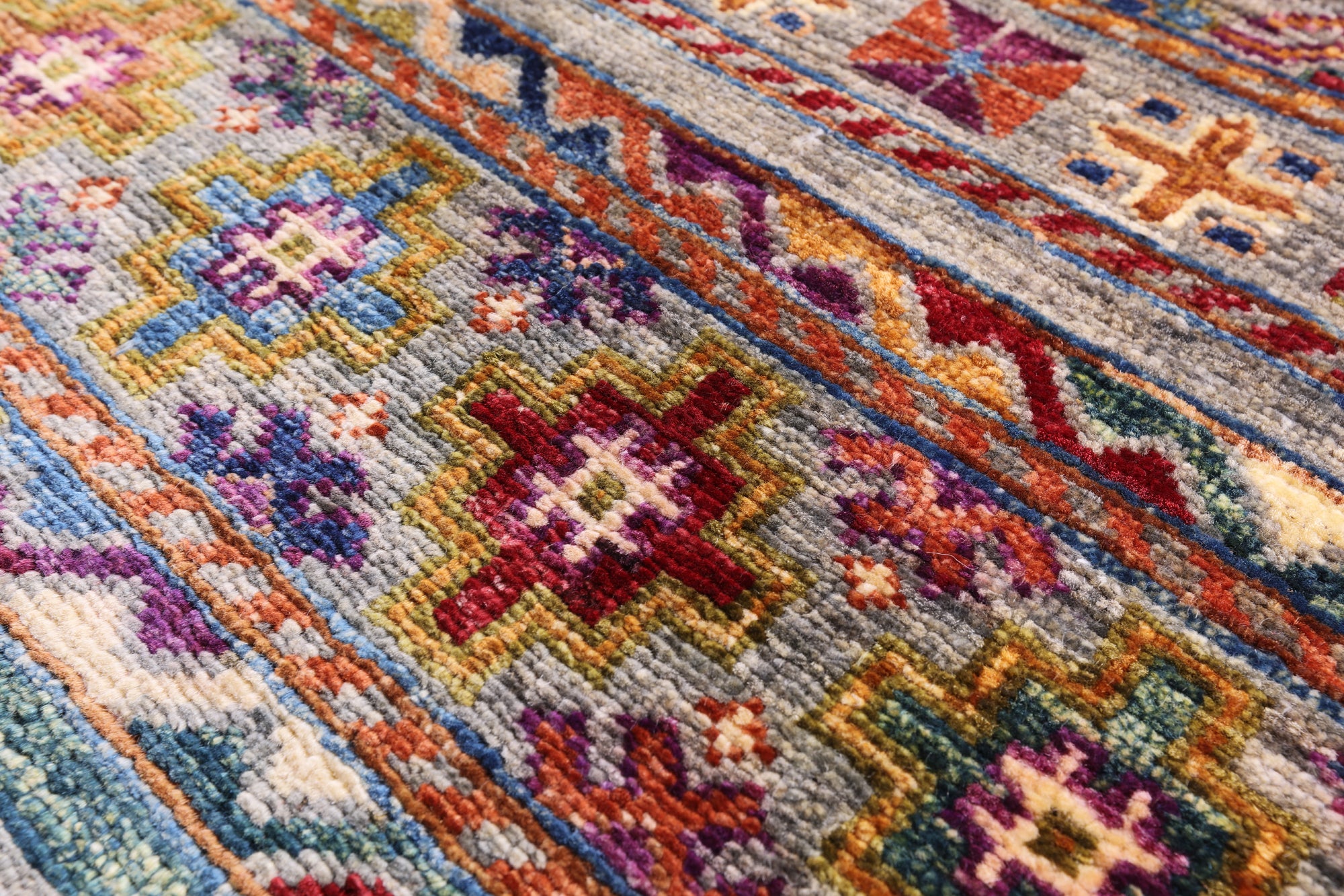 Khorjin Persian Gabbeh Hand Knotted Wool Rug - 6' 7" X 9' 8" - Golden Nile