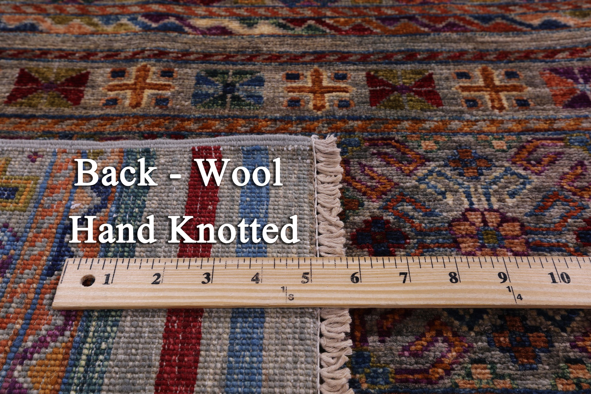 Khorjin Persian Gabbeh Hand Knotted Wool Rug - 6' 7" X 9' 8" - Golden Nile