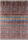 Khorjin Persian Gabbeh Hand Knotted Wool Rug - 5' 0" X 6' 9" - Golden Nile