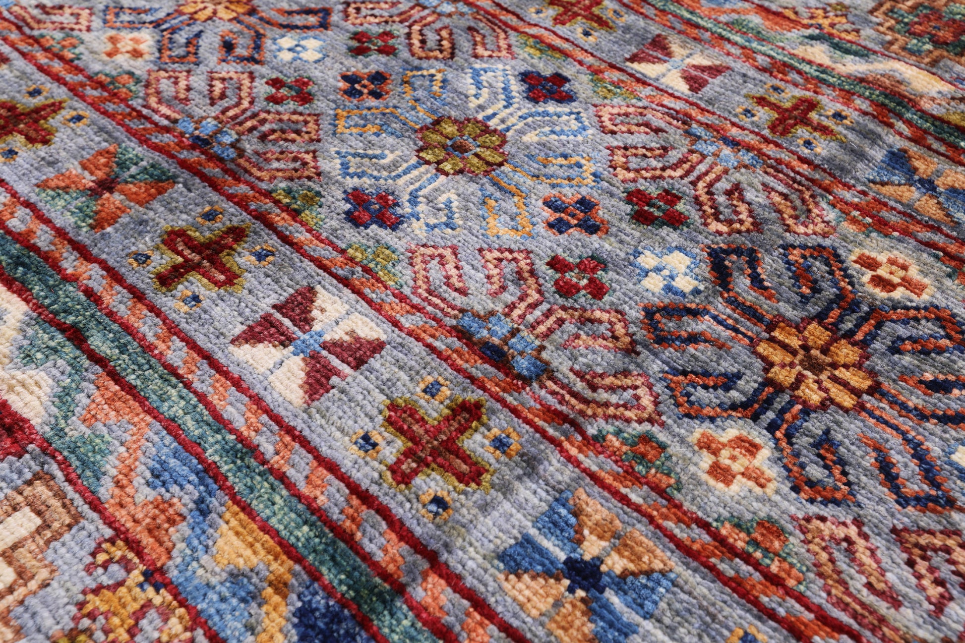 Khorjin Persian Gabbeh Hand Knotted Wool Rug - 5' 0" X 6' 9" - Golden Nile
