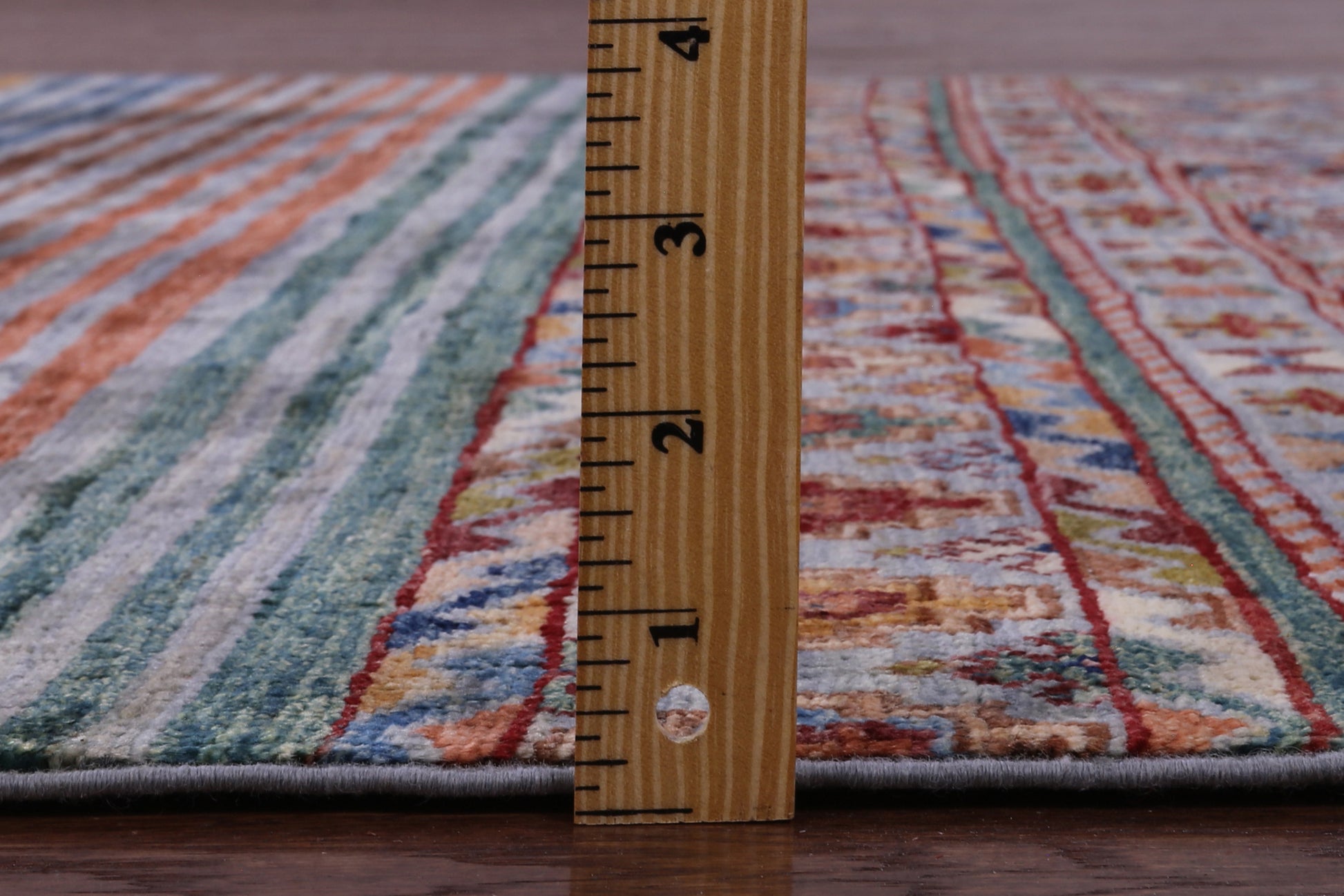 Khorjin Persian Gabbeh Hand Knotted Wool Rug - 5' 0" X 6' 9" - Golden Nile