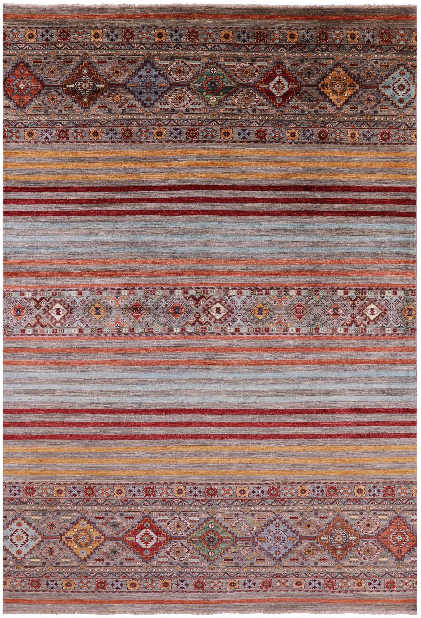 Khorjin Persian Gabbeh Hand Knotted Wool Rug - 6' 10" X 10' 1" - Golden Nile