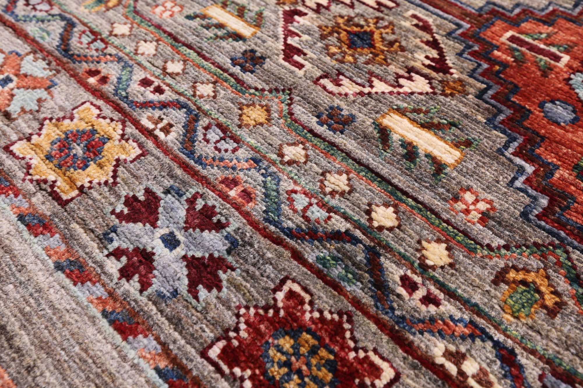 Khorjin Persian Gabbeh Hand Knotted Wool Rug - 6' 10" X 10' 1" - Golden Nile